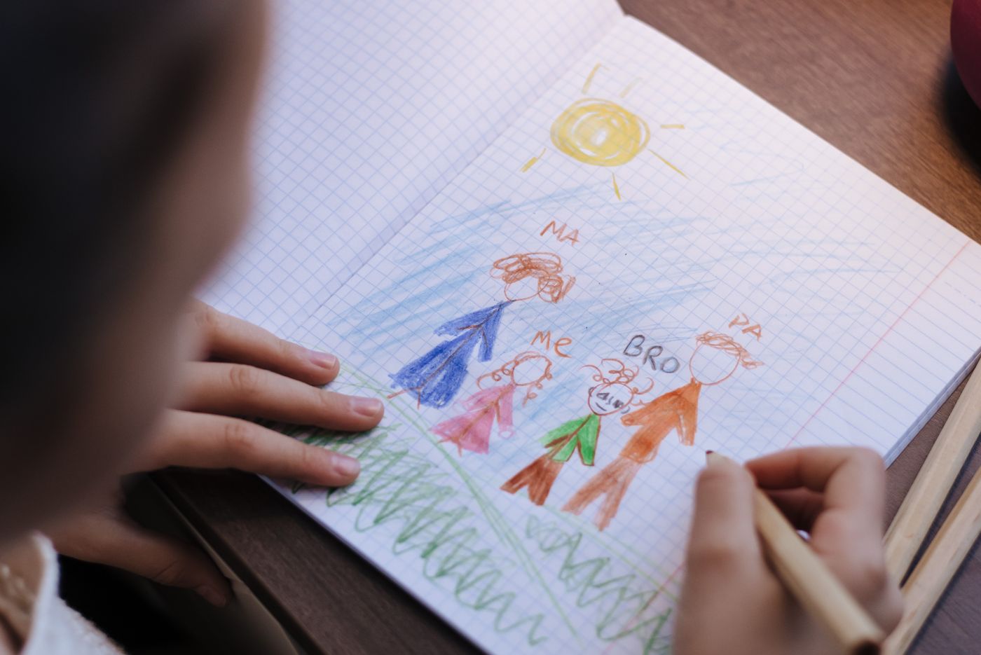 A child's pencil drawing